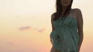 Serena J Who Is Stunning Teases The Public Outside With Her Shaved Pussy
