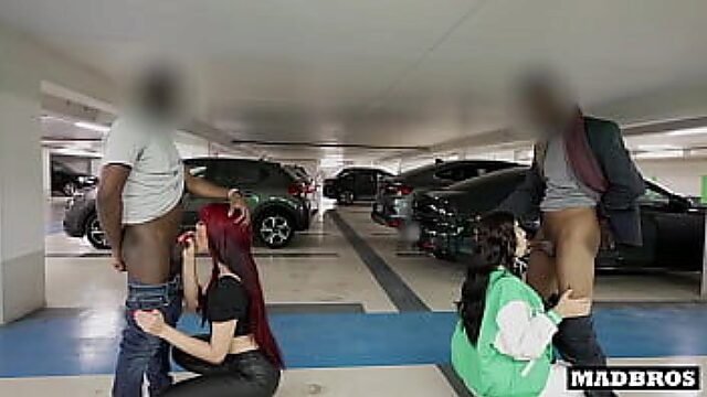 Public Parking Lot Bang: Two Latina Roommates Take On Two Black Dudes