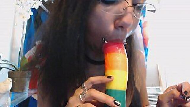 Thick Rainbow Dildo Pov Blowjob Bonanza