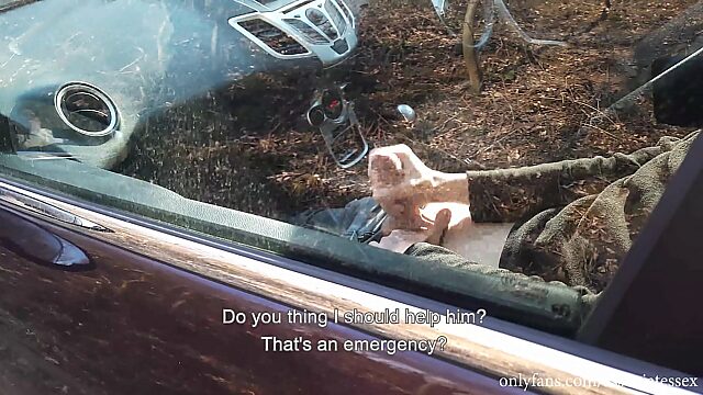 Public Park Handjob Helps Car Jerk Off Cum