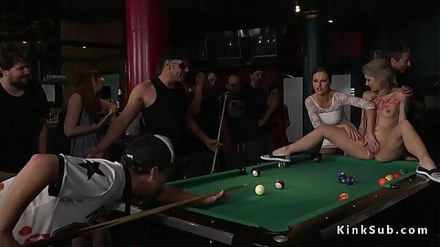 Blonde Slut Gets Dominated At Public Pool Party