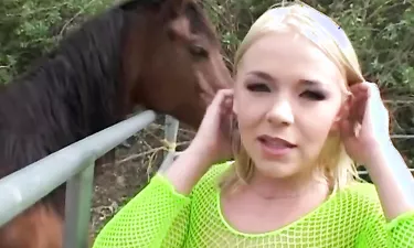Missy Monroe Has A Green Fishnet T-Shirt For A Plumbing