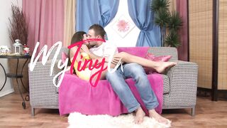 Mytinywish - Skilled Guy Nails Tiny Gf On Sofa