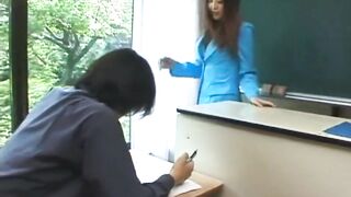 Asian Teacher Babe Blows Student