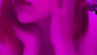 Red-Haired Girl Gently Sucks A Big Dildo In Different Colors