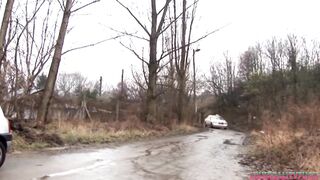 Ugly Milf Bitch Get Her Wet Cunt Fuck Public, Eating Massive Sperm Load