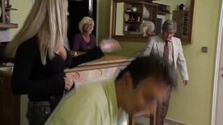 Son's Girlfriend Fucks On The Kitchen Table - Hd