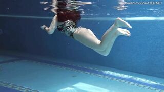 Diana Rius With Hot Tits Touches Her Body Underwater