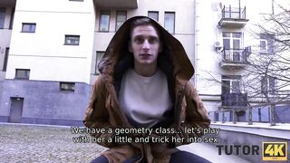 Tutor4K. Boy Drills Mature Charmers Hairy Cunt Cause Stepson Owes Money