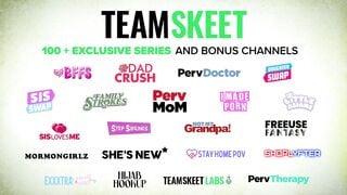 Teamskeet - Horny Stepdad Sneaks And Fucks Hot Stepdaughter And Her Sexy Friend In A Taboo Threesome