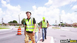 Lucky Horny Road Workers Are Seduced By Lusty Bitches Who Wanna Some Sex
